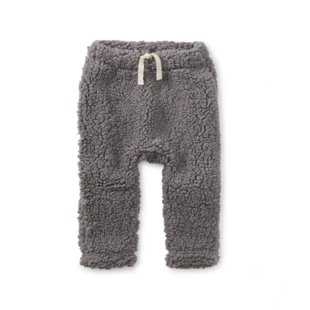 NWT Tea Collection Sherpa Baby Pants Storm Gray 3-6 Months